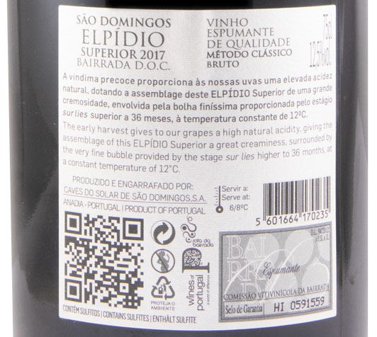 2017 Espumante Caves São Domingos Elpídio Superior Bruto