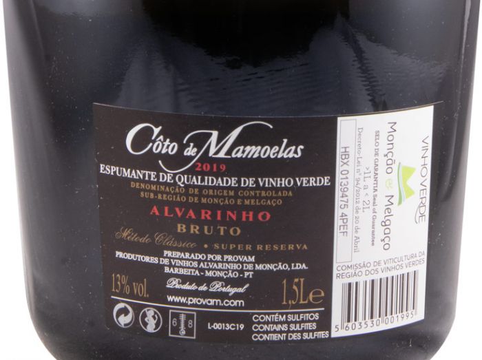 2019 Sparkling Wine Côto de Mamoelas Alvarinho Super Reserva Brut 1.5L