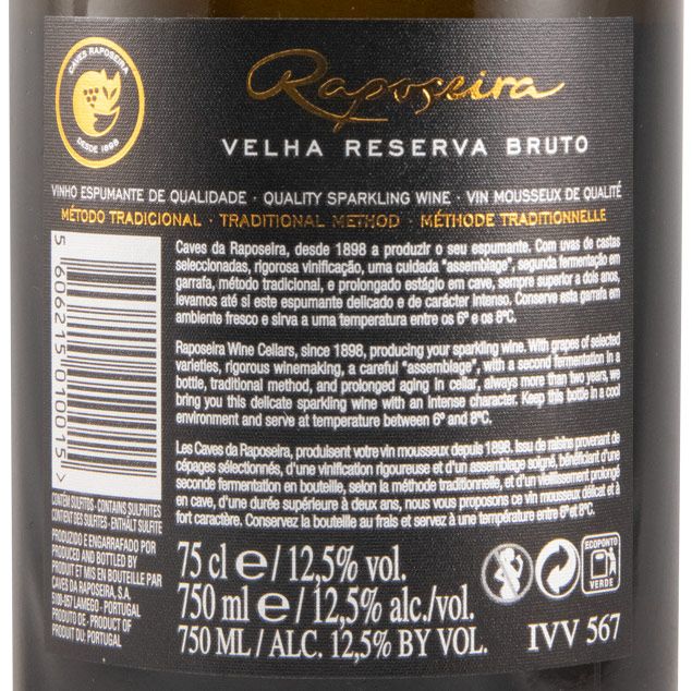 2016 Espumante Raposeira Velha Reserva Bruto