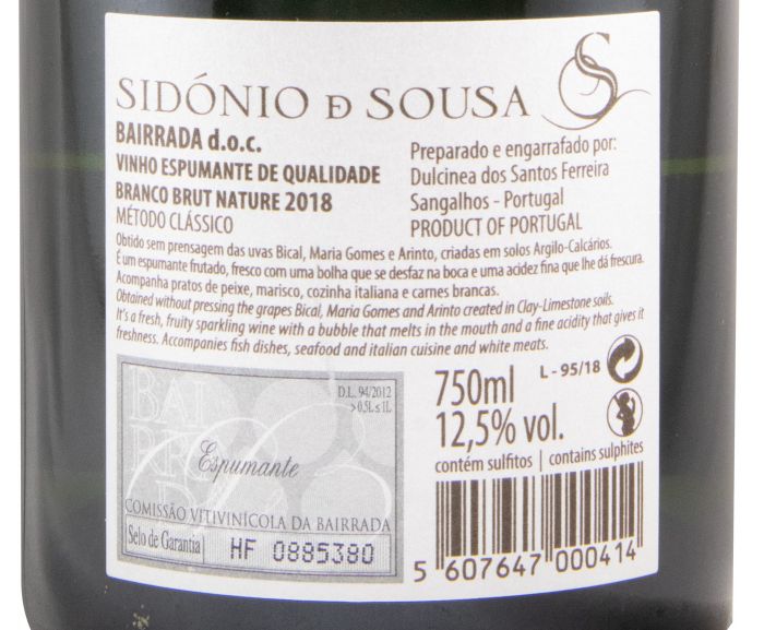2018 Espumante Sidónio de Sousa Special Cuvée Bruto Natural