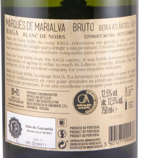 Sparkling Wine Marquês de Marialva Baga Blanc de Noirs Brut