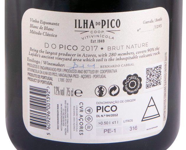 2017 Sparkling Wine Picowines Blanc de Blanc Brut Nature