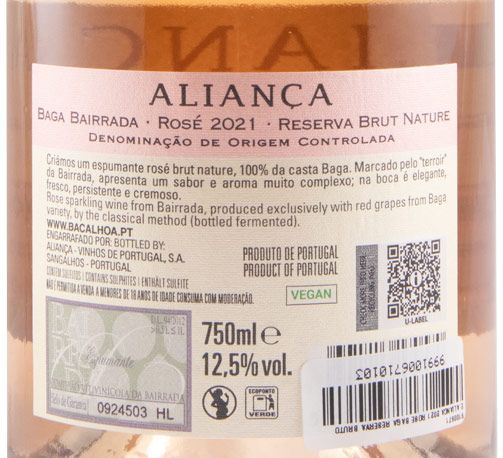 2021 Sparkling Wine Aliança Baga Reserva Brut Nature rosé