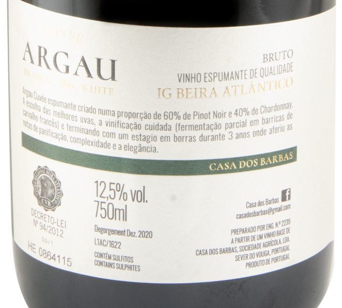 2016 Espumante Casa dos Barbas Argau Cuvée Bruto