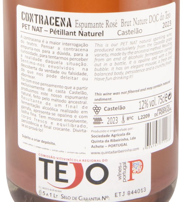 2023 Espumante Contracena Pet Nat Castelão rosé