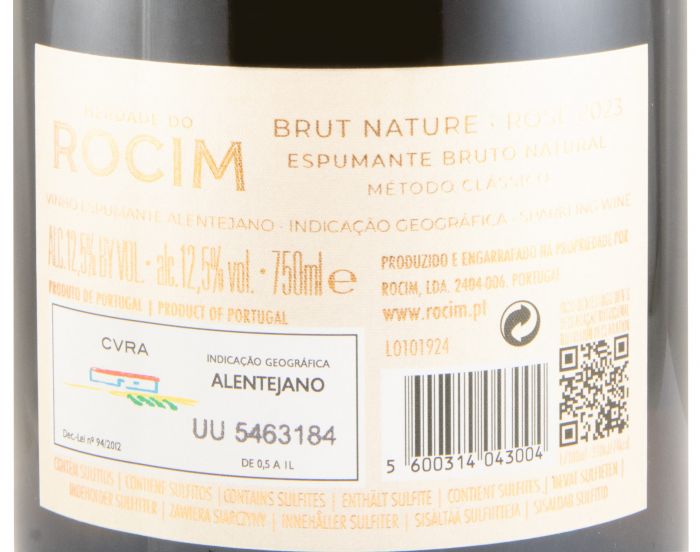 2023 Espumante Herdade do Rocim Bruto Natural rosé