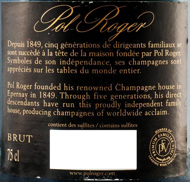Champagne Pol Roger Bruto c/2 Flutes