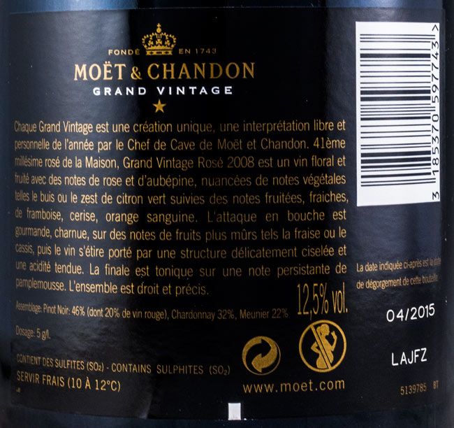 2008 Champagne Moët & Chandon Grand Vintage rosé