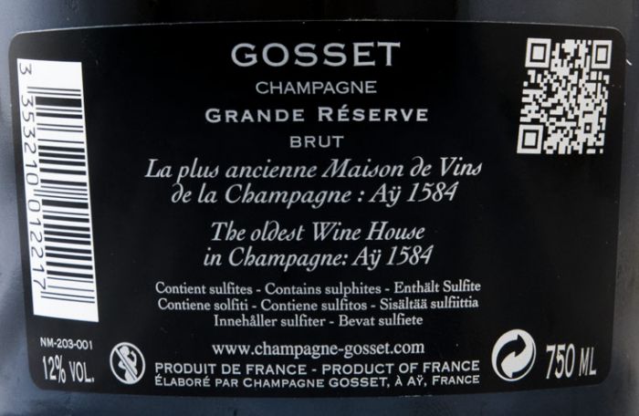 Champagne Gosset Grande Reserva Bruto
