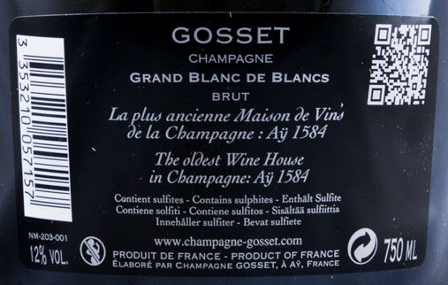 Champagne Gosset Grand Blanc de Blancs Bruto