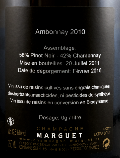 2010 Champagne Marguet Ambonnay Grand Cru Extra Brut
