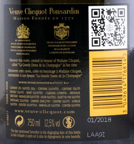 2008 Champagne Veuve Clicquot La Grand Dame Brut