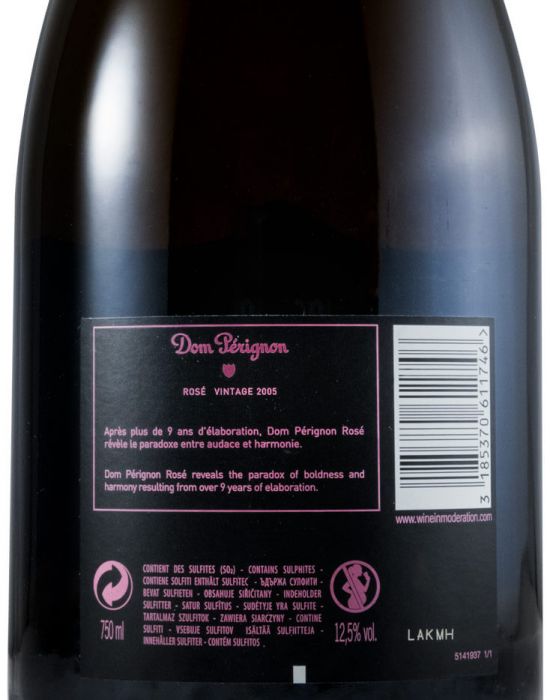 2005 Champagne Dom Pérignon Bruto rosé (caixa individual)