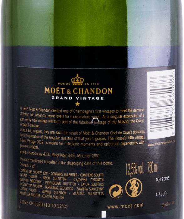 2012 Champagne Moët & Chandon Grand Vintage Extra Bruto