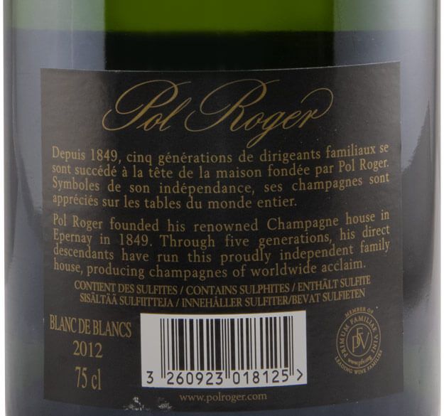2012 Champagne Pol Roger Blanc de Blancs Brut