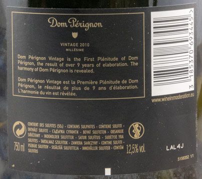 2010 Champagne Dom Pérignon Brut w/Case