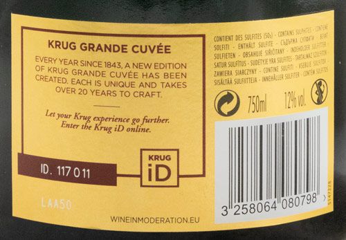 Champagne Krug 166ème Édition Grand Cuvée Bruto