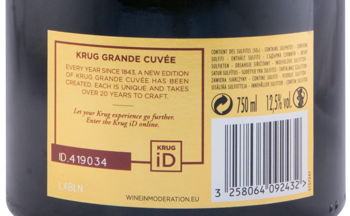 Champagne Krug 168ème Édition Grand Cuvée Brut