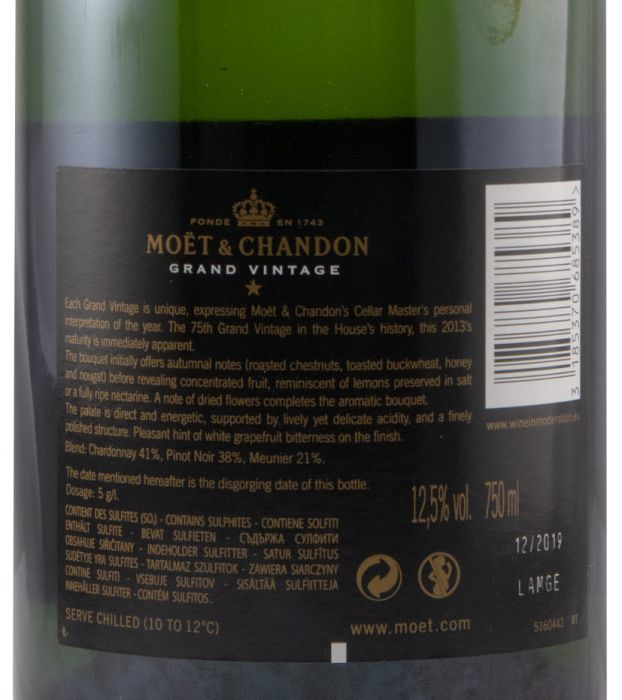 2013 Champagne Moët & Chandon Grand Vintage Extra Bruto