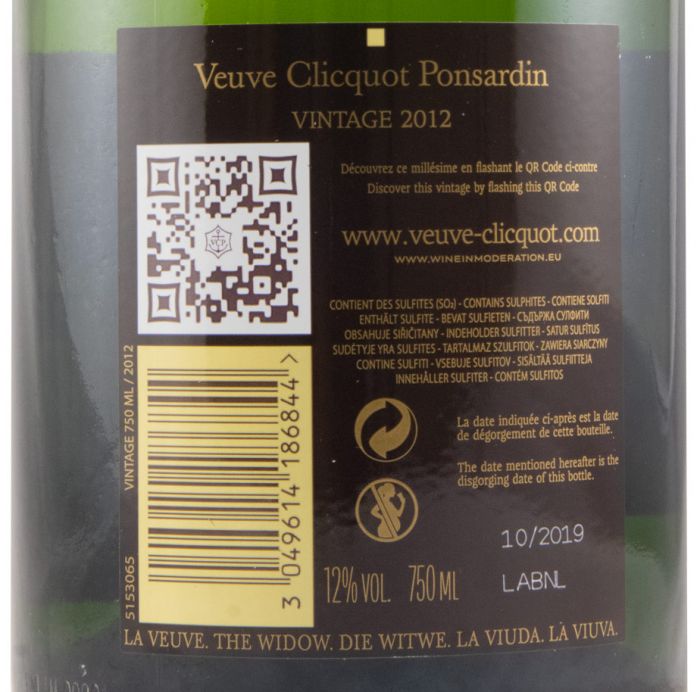 2012 Champagne Veuve Clicquot Vintage Bruto
