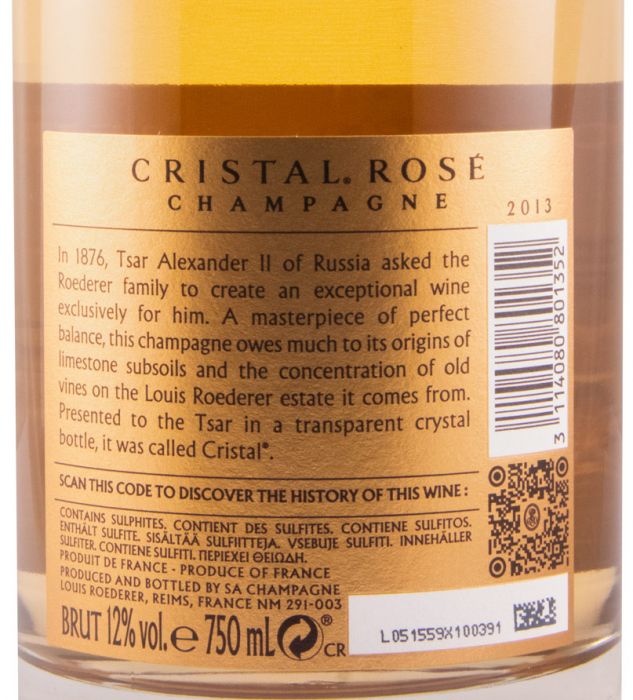 2013 Champagne Louis Roederer Cristal Brut rose