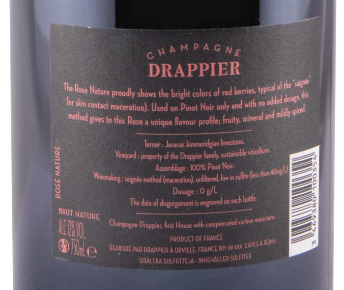 Champagne Drappier Brut Nature rosé