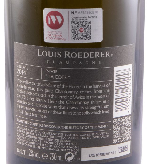 2014 Champagne Louis Roederer Blanc de Blancs Bruto