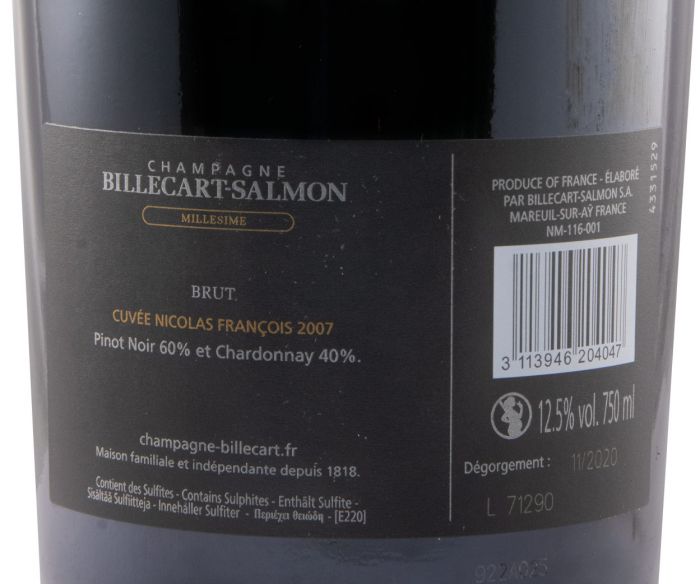 2007 Champagne Billecart-Salmon Cuvée Nicolas François Bruto