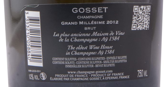 2012 Champagne Gosset Grand Millésime Brut
