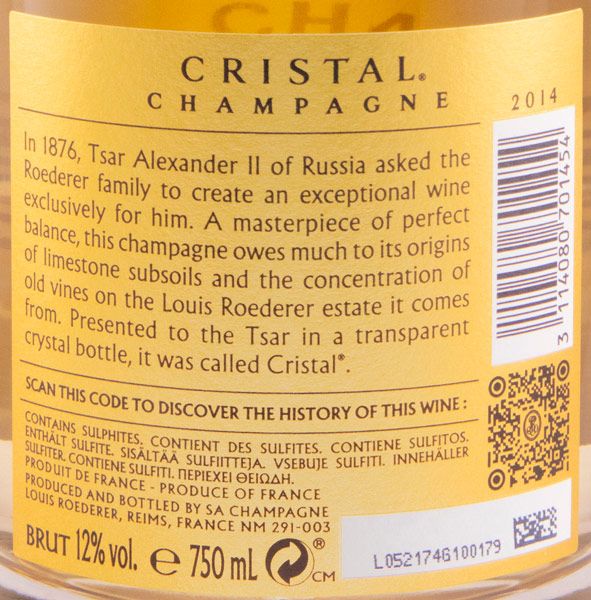 2014 Champagne Louis Roederer Cristal Bruto