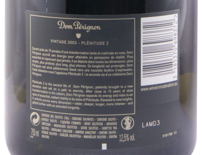 2003 Champagne Dom Pérignon P2 Vintage brut