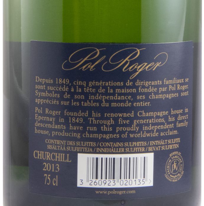 2013 Champagne Pol Roger Sir Winston Churchill Bruto