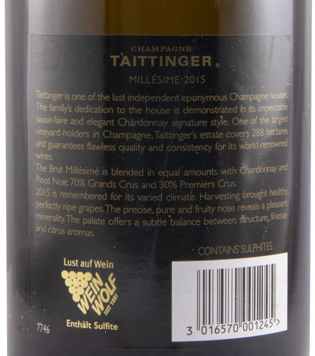 2015 Champagne Taittinger Millésime Brut
