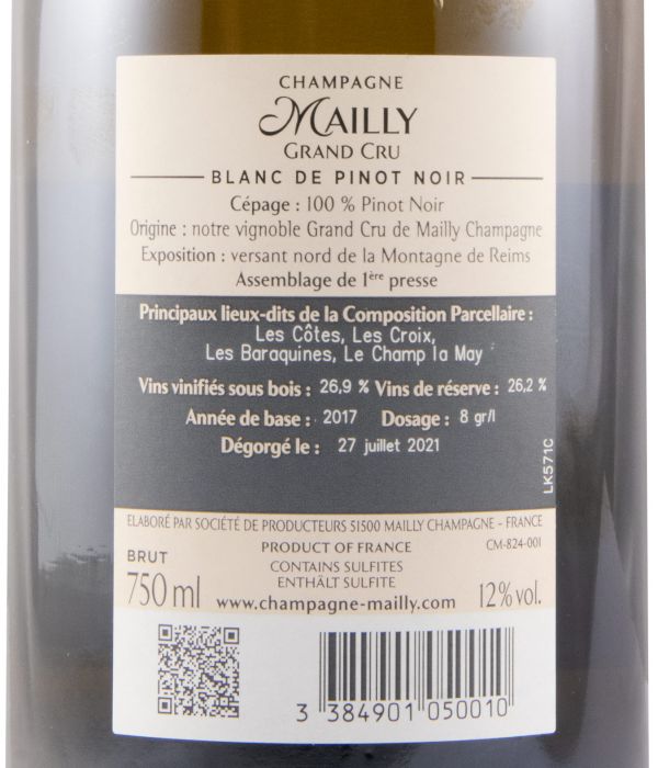 Champagne Mailly Blanc de Pinot Noir Grand Cru Brut
