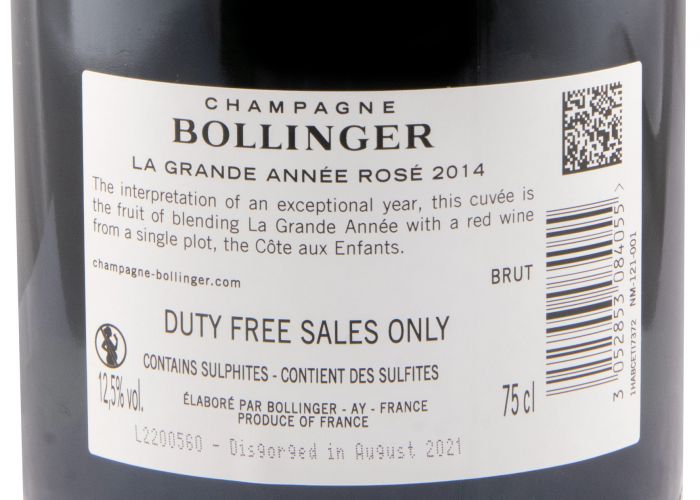 2014 Champagne Bollinger La Grande Année Bruto rosé