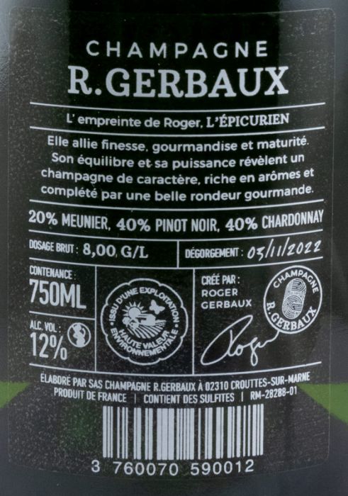 Champagne R. Gerbaux L'Empreinte de Roger L'Epicurien Bruto