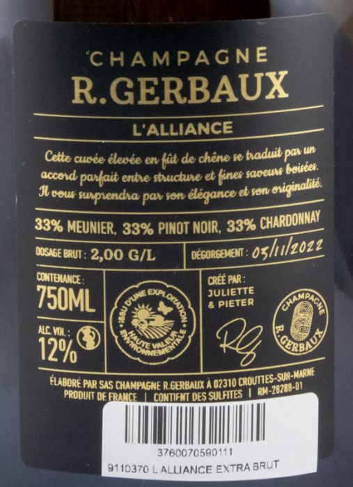 Champagne R. Gerbaux L'Alliance Fût de Chêne Extra Bruto