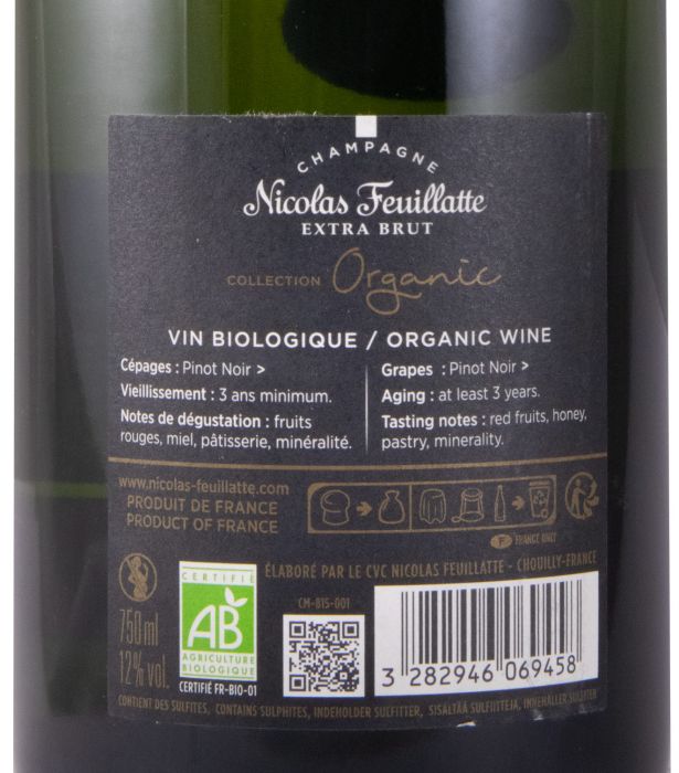 Champagne Nicolas Feuillatte Extra Bruto biológico