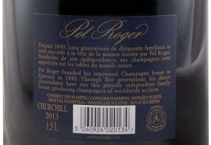 2013 Champagne Pol Roger Sir Winston Churchill Bruto 1,5L