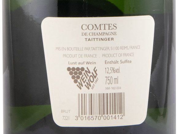 2012 Champagne Taittinger Comtes Blanc de Blanc Brut