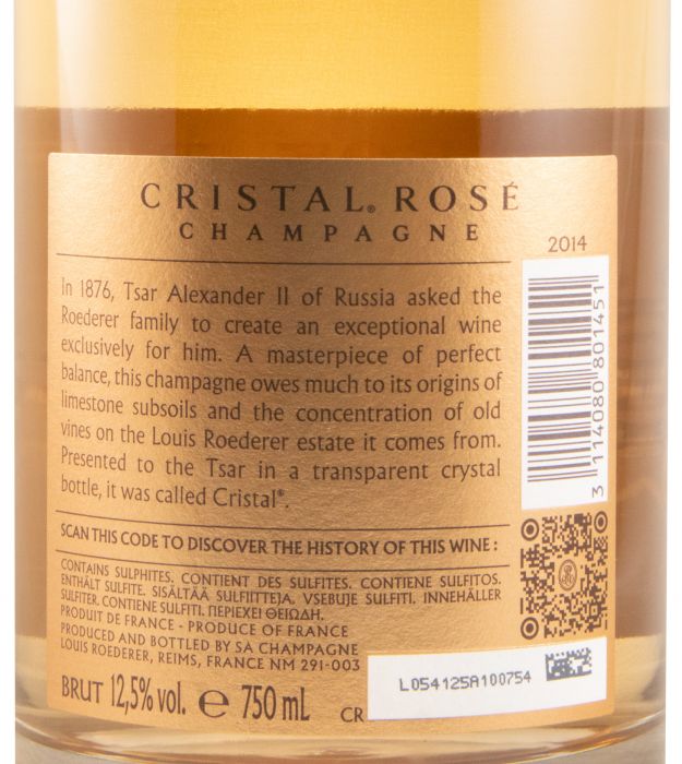 2014 Champagne Louis Roederer Cristal Bruto rosé