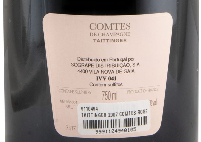 2007 Champagne Taittinger Comtes de Champagne Brut rosé