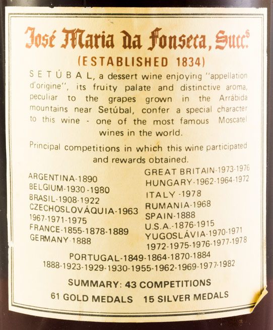 Moscatel Roxo de Setúbal José Maria da Fonseca 20 years (bottled in 1983)
