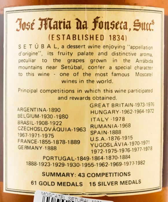 1979 Moscatel de Setúbal José Maria da Fonseca