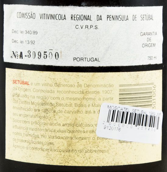 1989 Moscatel de Setúbal José Maria da Fonseca (rótulo antigo)