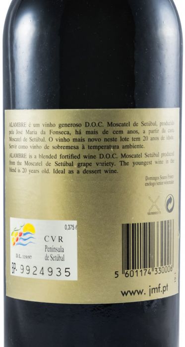 Moscatel de Setúbal José Maria da Fonseca Alambre 20 years (bottled in 2001) 37,5cl