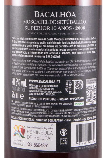 2006 Moscatel de Setúbal Bacalhôa Superior 10 years