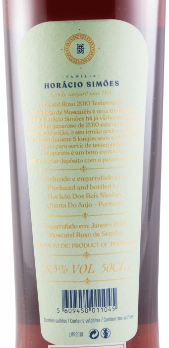 Set Moscatel Roxo de Setúbal Horácio Simões Costa a Costa e Testemunho 2x50cl