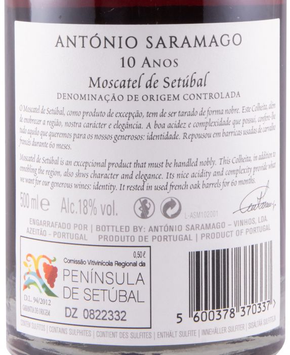 Moscatel de Setúbal António Saramago 10 years 50cl