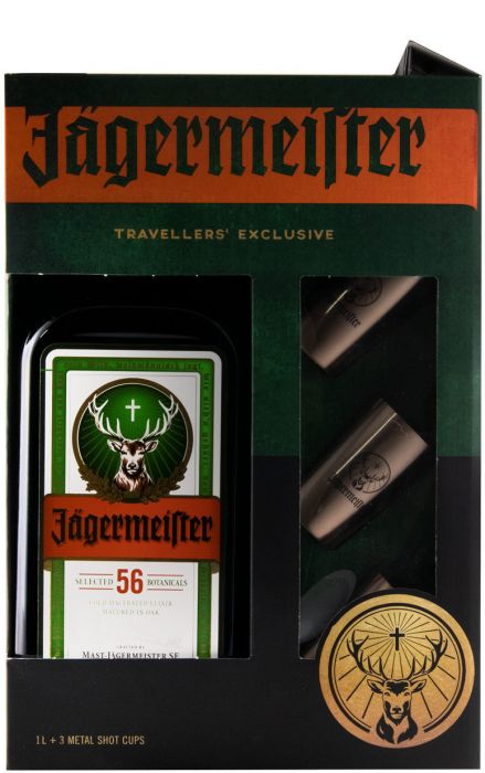 Jägermeister w/3 Shot glasses 1L